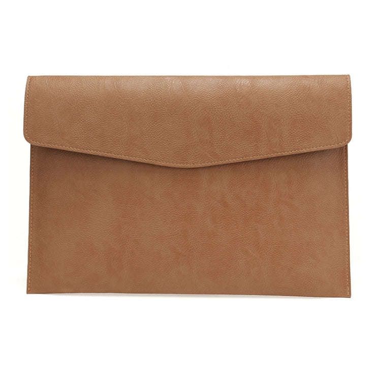 PU Leather Litchi Pattern Sleeve Case For 13.3 Inch Laptop, Style:, Single Bag (Light Brown), Sin...