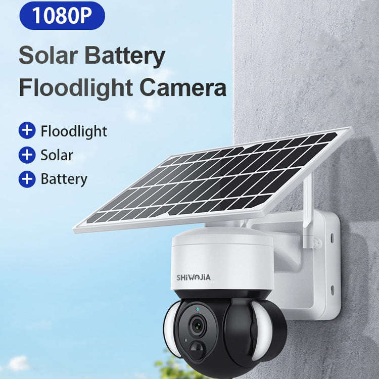 SHIWOJIA Waterproof WiFi Solar Dome IP Camera,  Support Two-way Audio & PIR Motion Detection & Ni...