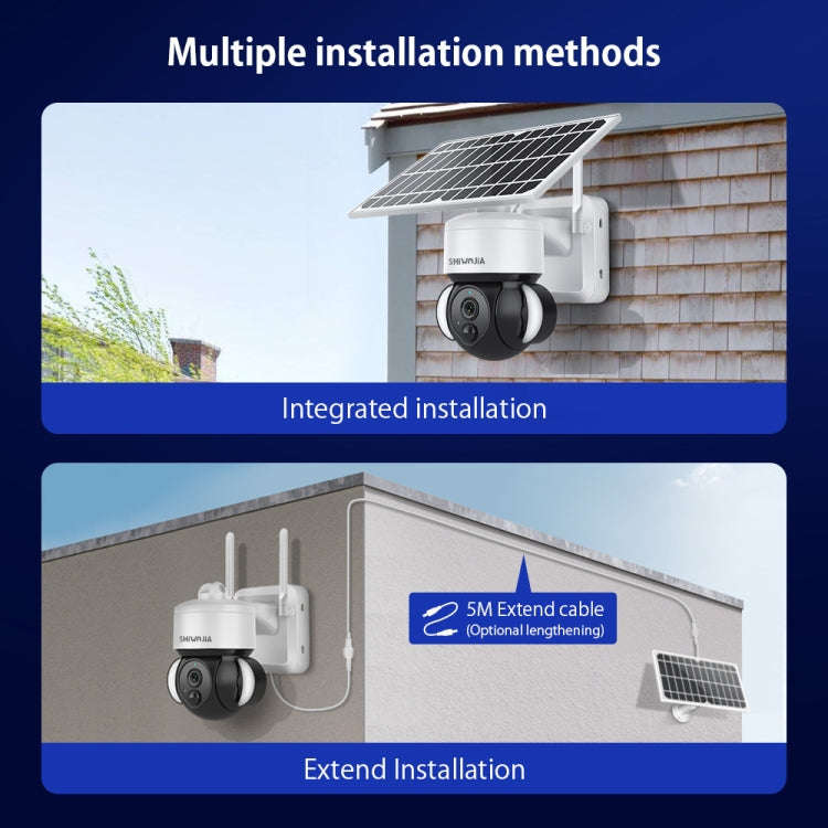 SHIWOJIA Waterproof WiFi Solar Dome IP Camera,  Support Two-way Audio & PIR Motion Detection & Ni...