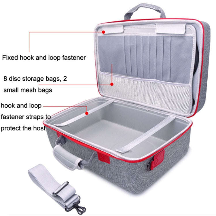 GH1881 Portable Game Console Storage Bag For PS5, Gray, Black
