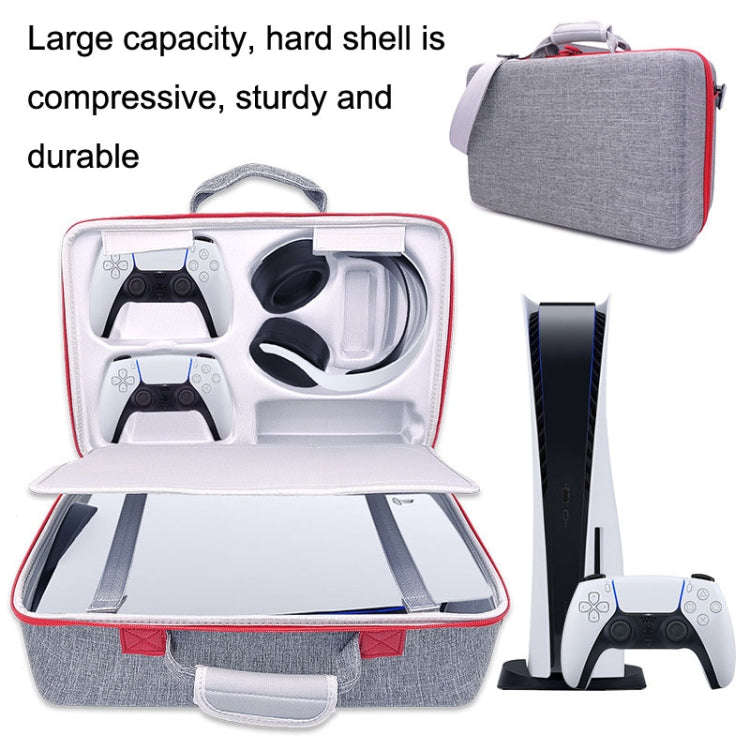 GH1881 Portable Game Console Storage Bag For PS5, Gray, Black