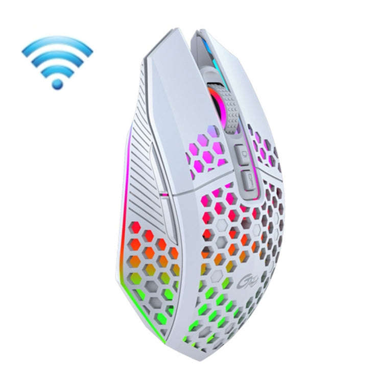 FMOUSE  X801 8 Keys 1600DPI Hollow Luminous Gaming  Office Mouse,Style:, Black Wireless Rechargea...