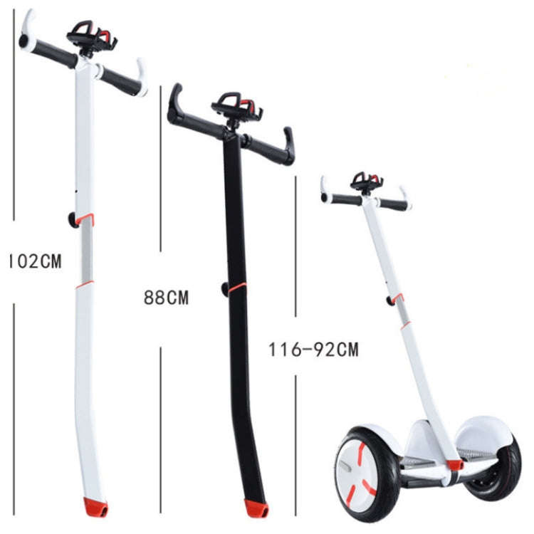 Balance Car Retractable And Extended Hand Lever Handle For Ninebot Mini Pro, White, Black