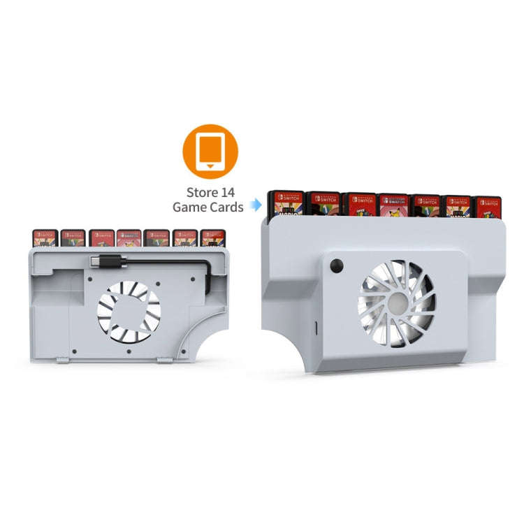 DOBE Console Base Cooling Fan With Storage Card Slot for Switch OLED, Console Base Cooling Fan