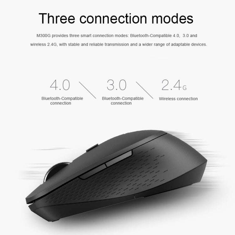 Rapoo M300G 1600DPI 3 Keys Laptop Office Silent Wireless Bluetooth Mouse, Deep Gray, Blue, Light ...
