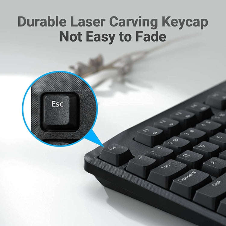 Rapoo X1800PRO 104 Keys Waterproof Multimedia Wireless Keyboard Mouse Set, Black, White