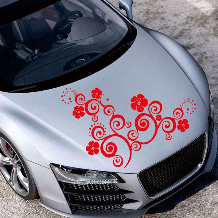 D-908 Summer Flower Totem PVC Car Hood Sticker, D-908