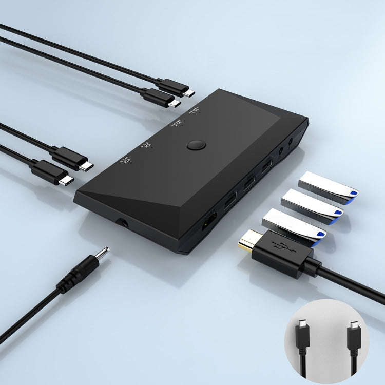 2 In 1 Out 4K 60Hz Type-C Notebook Dedicated KVM Switch