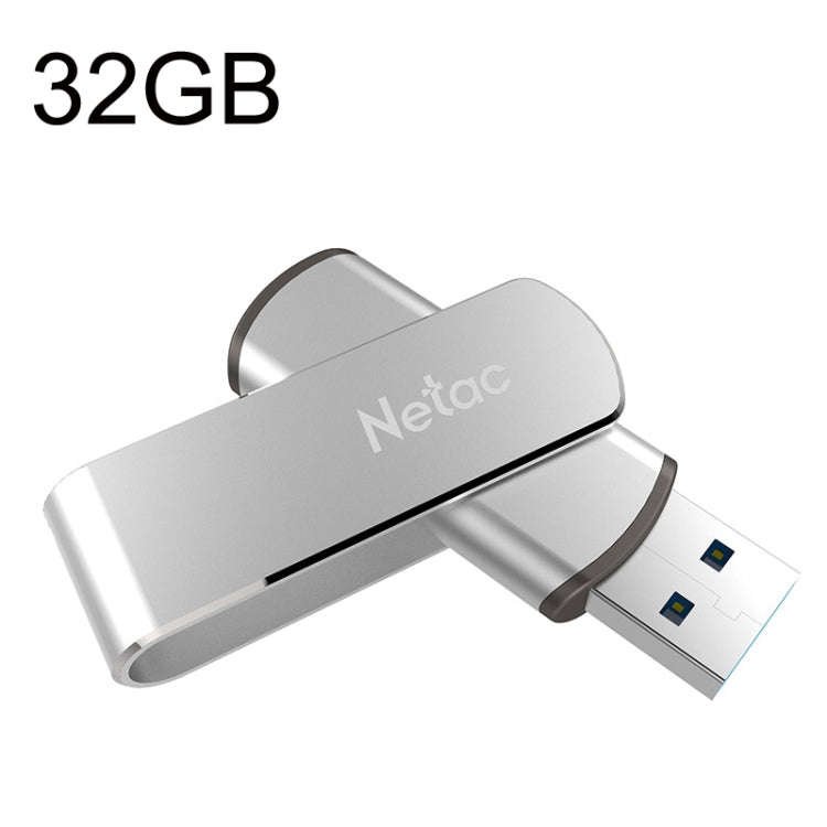 Netac U388 High Speed USB3.0 Metal Rotating Car Computer U Disk, 32GB, 64GB, 128GB