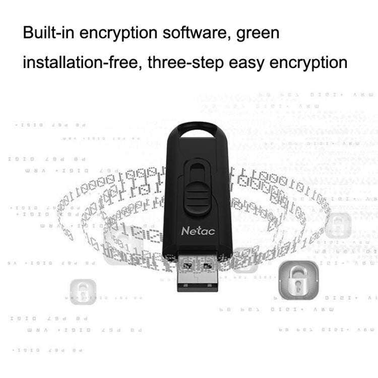 Netac U309 High Speed USB3.0 Push-Pull Encrypted USB Flash Drive, 32GB, 64GB, 128GB