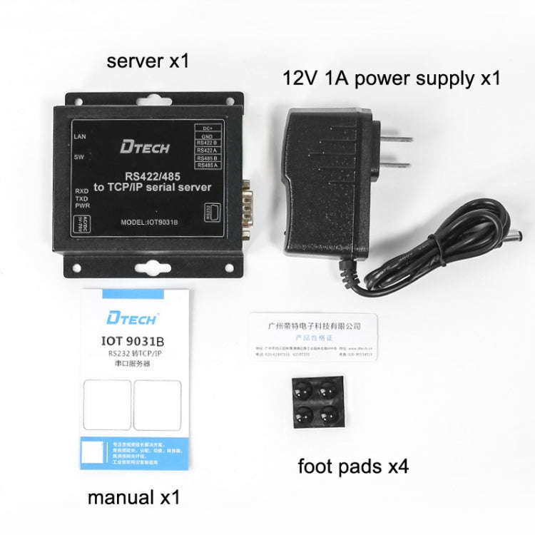 DTECH IOT9031B RS485/422 To TCP/IP Ethernet Serial Port Server, CN Plug, IOT9031B RS485/422 To TC...