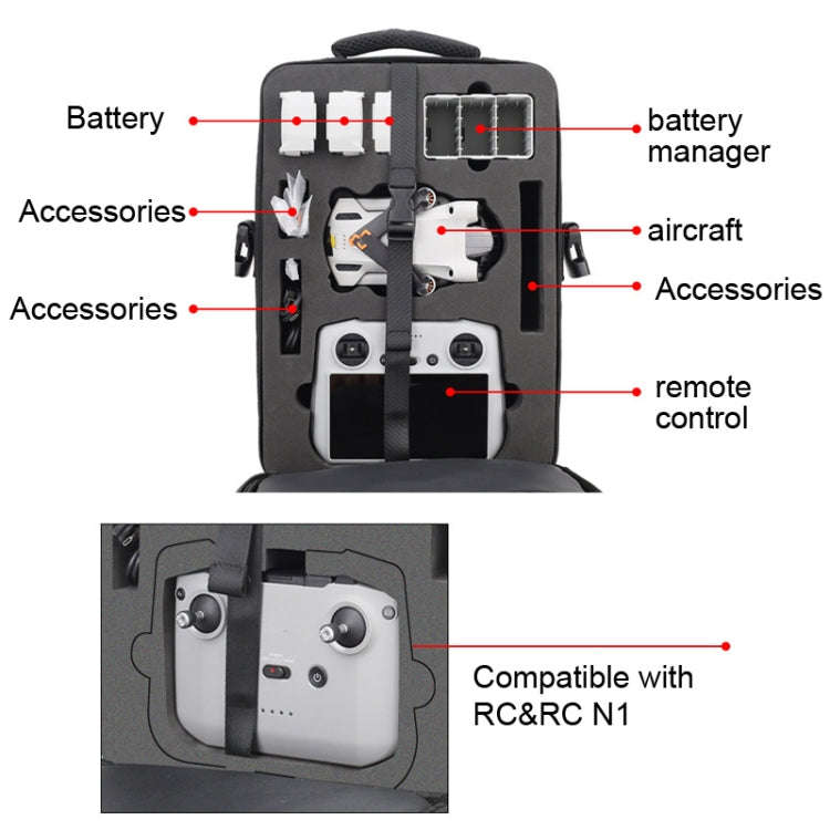 Waterproof Crossbody Bag Handbag Shoulder Bag for DJI Mini 3 Pro, For DJI Mini 3 Pro