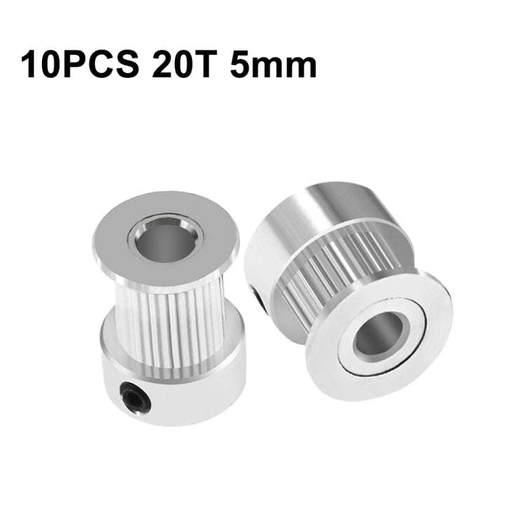 10 PCS GT2 3D Printer Synchronous Wheel Transmission Leather Pulley, 20 Tooth 5mm, 20 Tooth 6.35m...