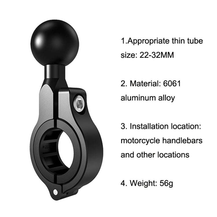 R3 Motorcycle Scooter Mobile Phone Bracket 1 Inch Ball Head Handlebar Fixed Base, R3