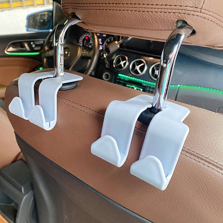 10PCS A-3 Car Hidden Seat Back Hook Multifunctional Rear Phone Holder Hook, Gray With Storage Box