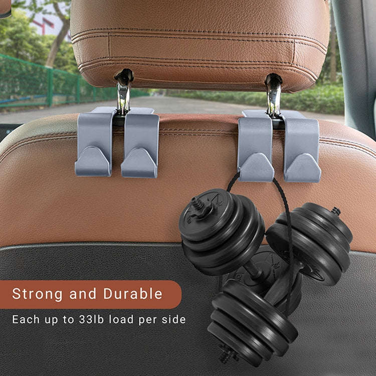 10PCS A-3 Car Hidden Seat Back Hook Multifunctional Rear Phone Holder Hook, Gray With Storage Box