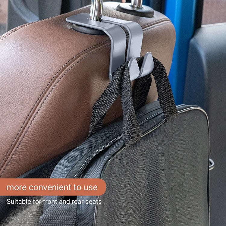 10PCS A-3 Car Hidden Seat Back Hook Multifunctional Rear Phone Holder Hook, Gray With Storage Box
