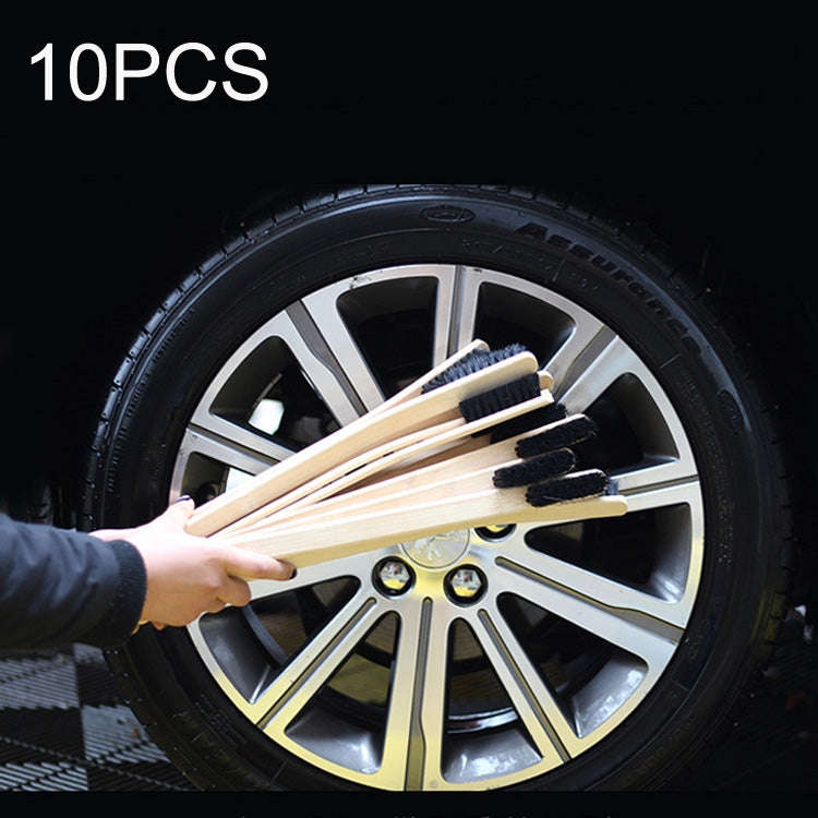 10PCS Car Engine Cleaning Brush Long Handle Bristle Tire Brush, 10pcs Bristle Tire Brush