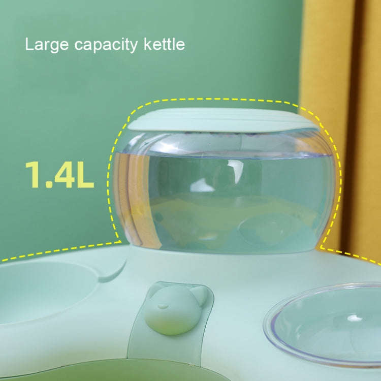 Automatic Drinking Water Feed Double Bowl Anti-overturning Dog Basin, Gray, Pink, Green, Gray+Pla...