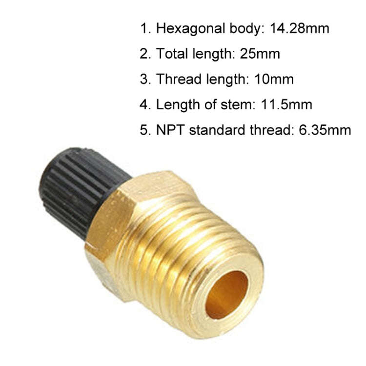Threaded Nozzles Solid Nickel-Plated Brass Fuel Tank Filling Valve For Air Compressor, 5PCS 1/4 N...