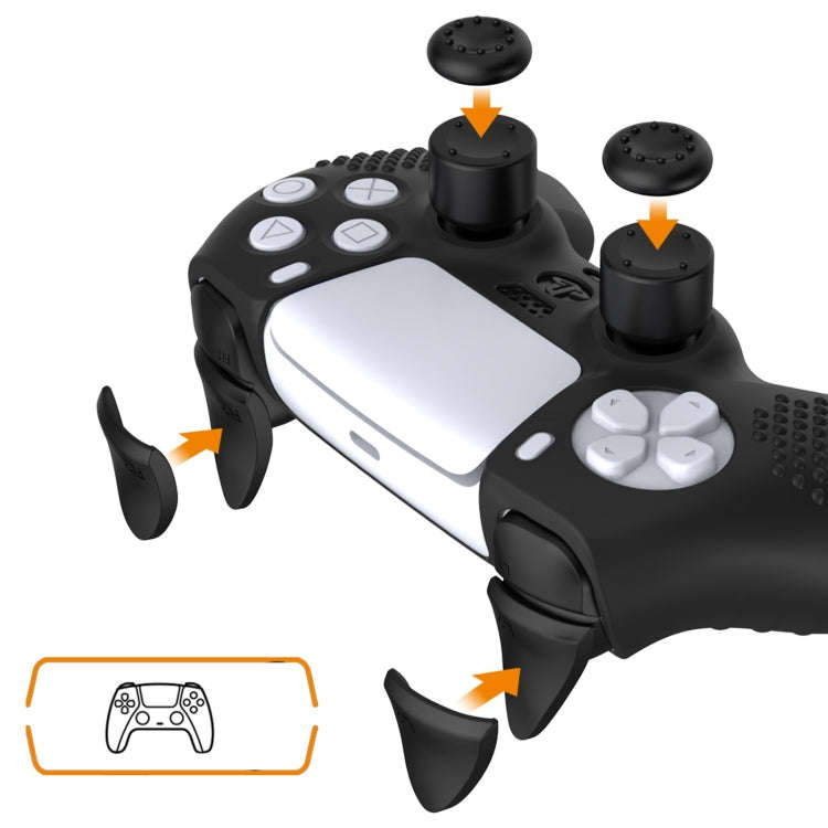 For PS5 Game Controller Joystick Cap Silicone Protective Cover Kit Dustproof Case, Black Polka Do...