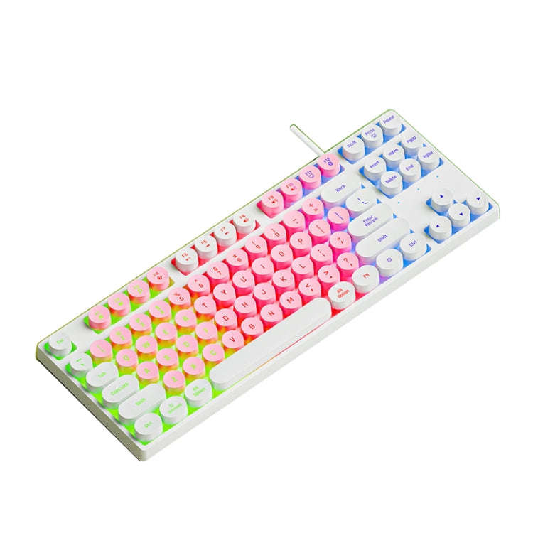 Dark Alien DK100 87 Keys Hot Plug-In Glowing Game Wired Mechanical Keyboard, Cable Length: 1.3m