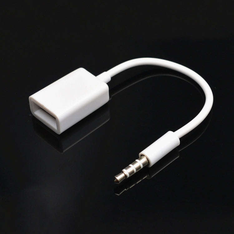 10 PCS Y-1502 14cm Car AUX Audio Cable To USB Car 3.5mm Adapter Cable, Y-1502