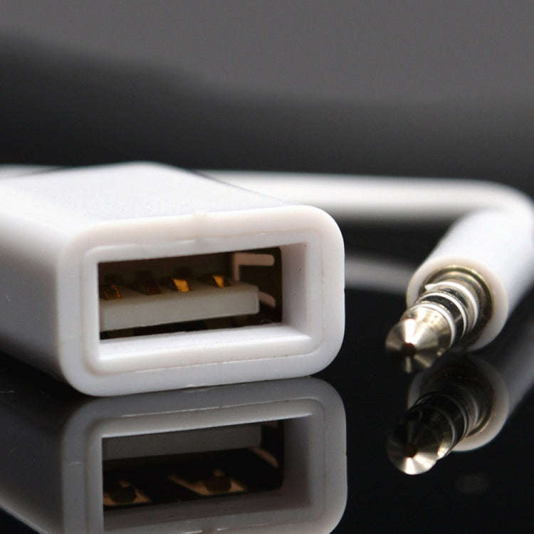 10 PCS Y-1502 14cm Car AUX Audio Cable To USB Car 3.5mm Adapter Cable, Y-1502
