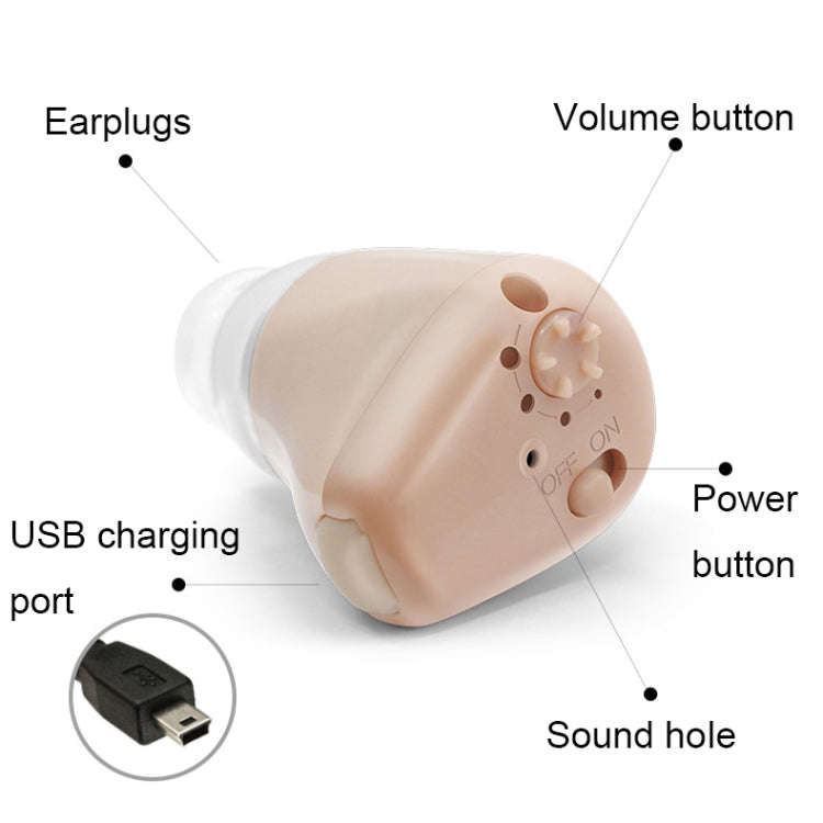 K-88 Wireless Elderly Sound Amplifier Sound Collector Mini Charging Hearing Aids, Plug:, K-88
