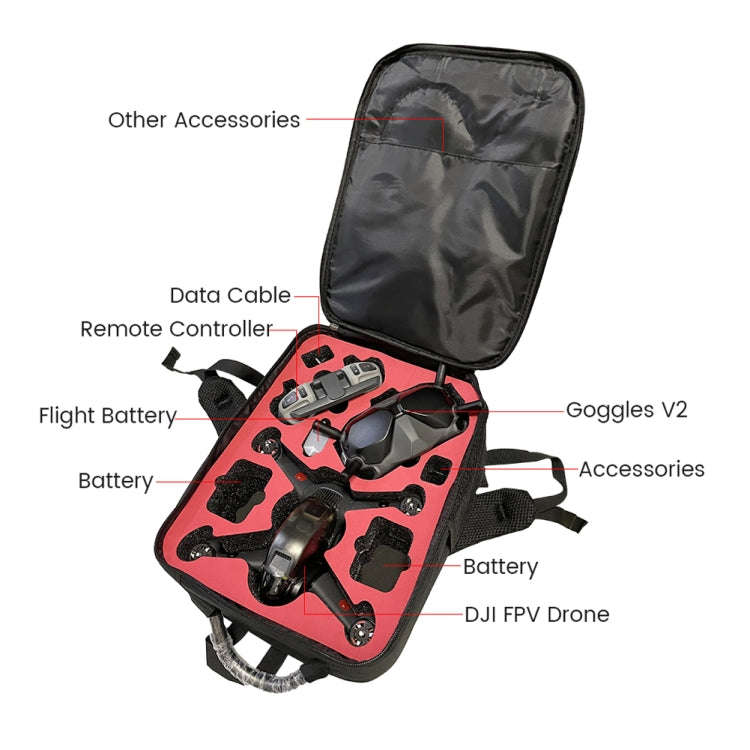 For DJI FPV Drone Shoulder Bag Waterproof Wear-resistant Oxford Fabric Storage Bag, For DJI FPV D...