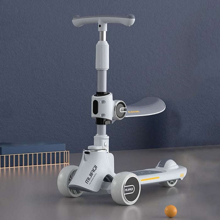 MIJIAQI 01 3 In 1 Multifunctional Foldable Children Scooter with Music and Lights, Spec:, White S...