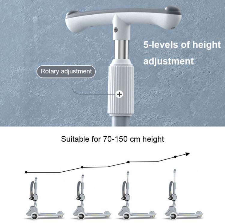 MIJIAQI 01 3 In 1 Multifunctional Foldable Children Scooter with Music and Lights, Spec:, White S...