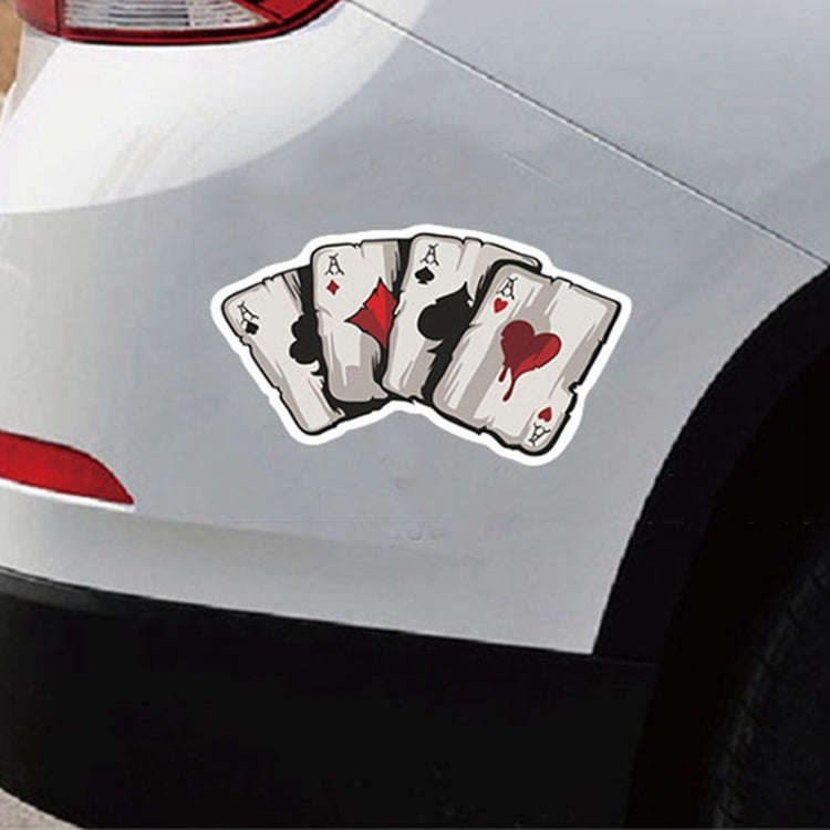 10 PCS Colourful Spray-painted Reflective Playing Card Sticker, Playing Card