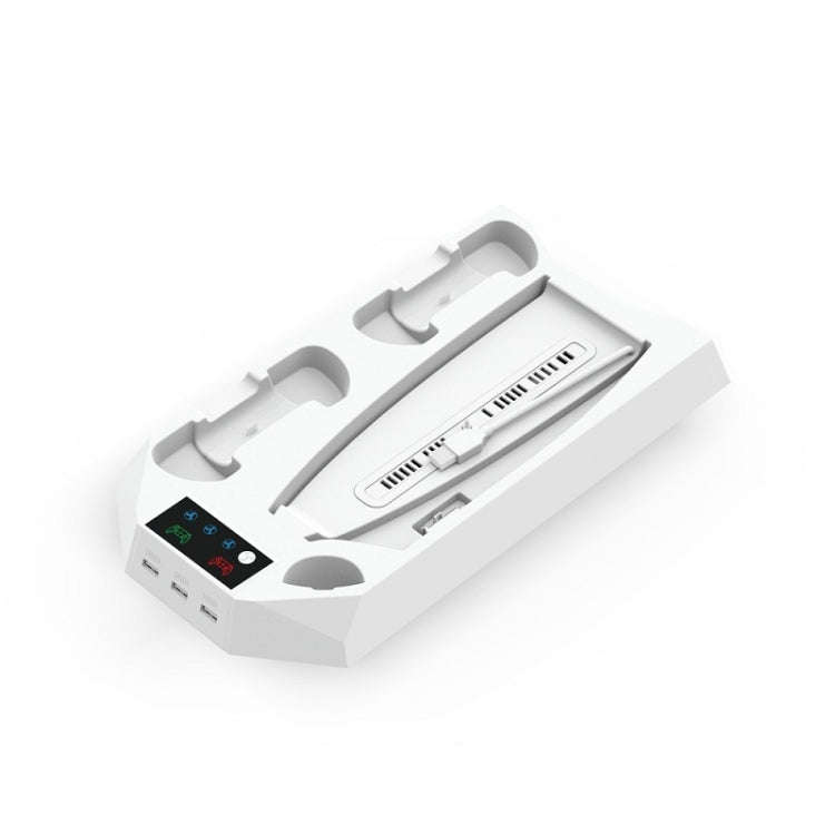 For PS5 DE/UHD 2 In 1 Handheld Console Cooling Stand Fan Base, White, Black