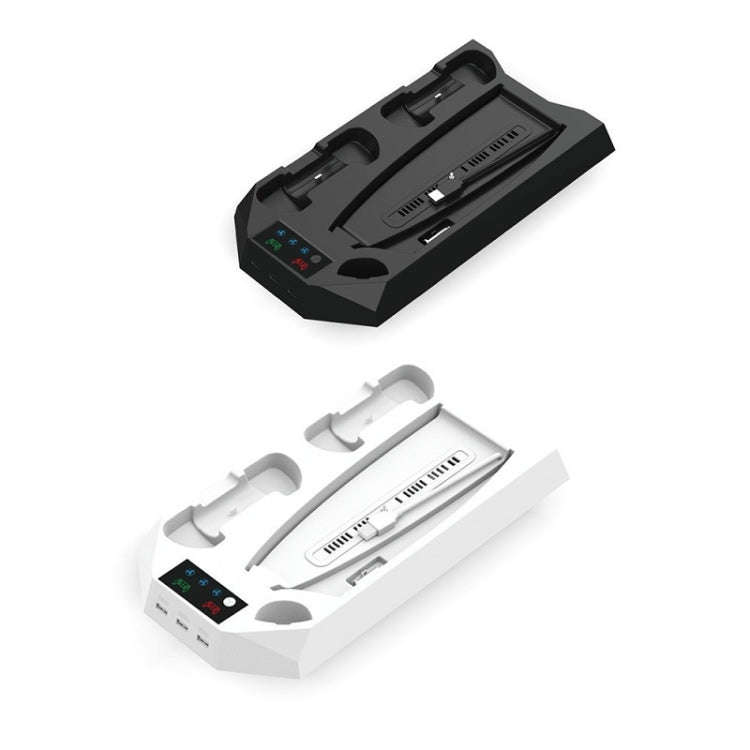 For PS5 DE/UHD 2 In 1 Handheld Console Cooling Stand Fan Base, White, Black