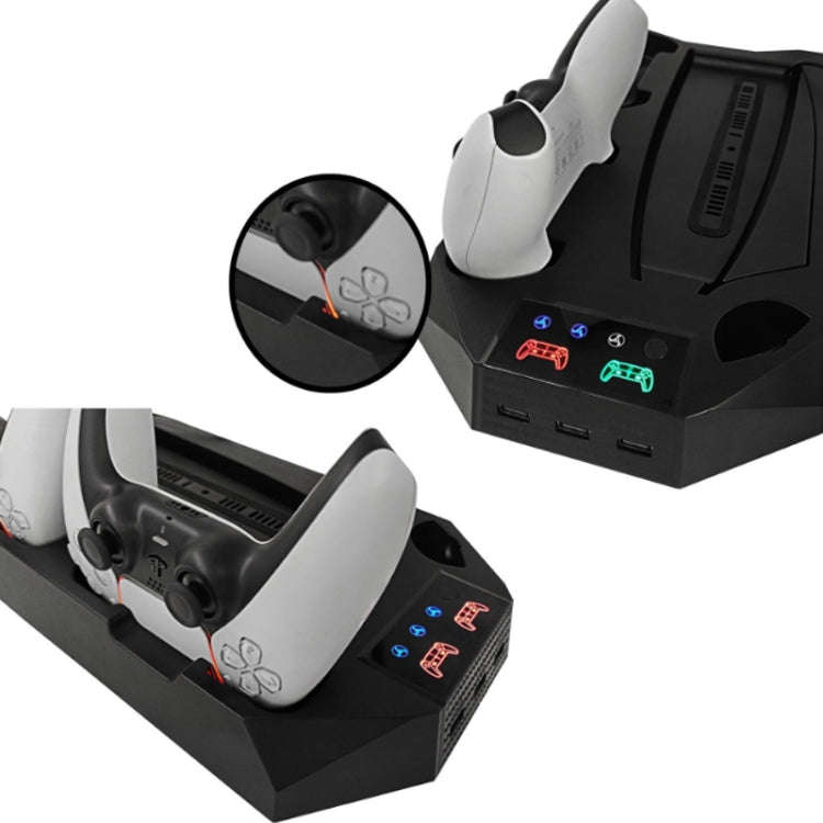 For PS5 DE/UHD 2 In 1 Handheld Console Cooling Stand Fan Base, White, Black