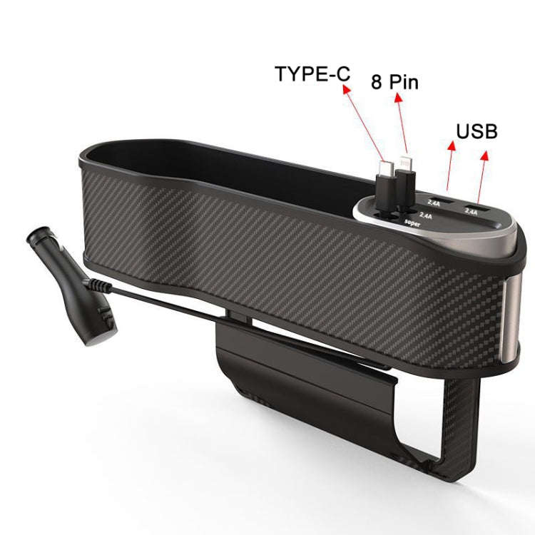 Car Seat Clip Organizer Multifunctional Car Charger, Specification:, Carbon Fiber, Wireless Charge