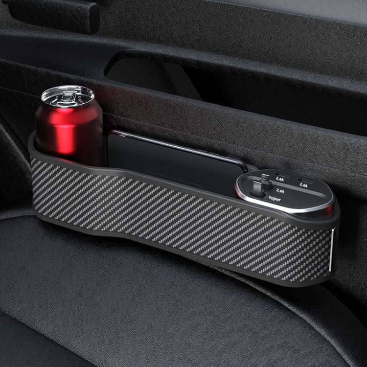 Car Seat Clip Organizer Multifunctional Car Charger, Specification:, Carbon Fiber, Wireless Charge