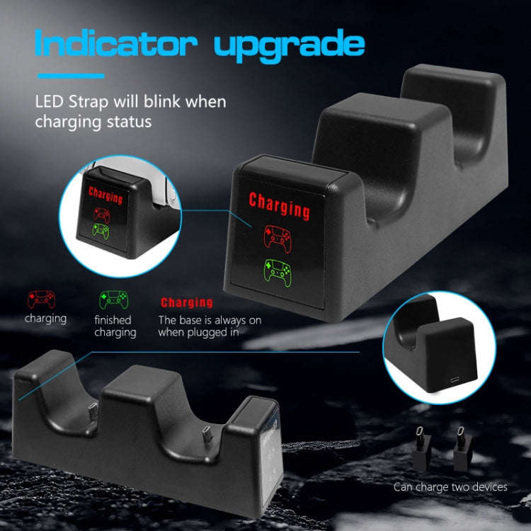 For PS5 SYP-1018 Gamepad Charging Bracket Dual Dock Charger with LED Indicator, SYP-1018(USB)