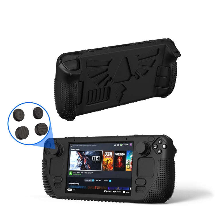 For Steam Deck V V4-1 Silicone Non-slip Protective Case for Pocket Consoles with Holder Function,...