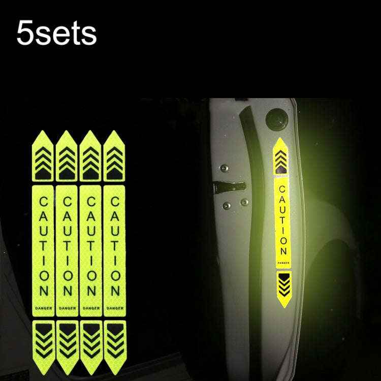 5sets Car Opening Door Anti-Collision Safety Warning Reflector, 5sets Diamond Yellow, 5sets Fluor...
