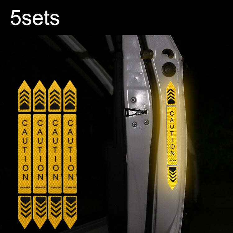 5sets Car Opening Door Anti-Collision Safety Warning Reflector, 5sets Diamond Yellow, 5sets Fluor...