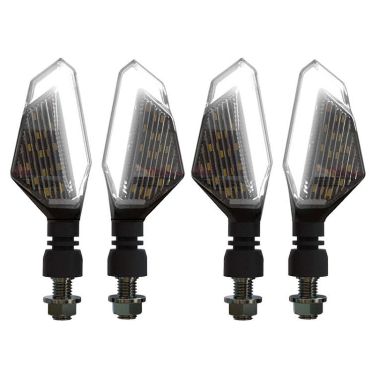 MK-236 4pcs 22LED Motorcycle V Line Two Color Turning Light Signal Angle Light, MK-236 (Yellow Bl...
