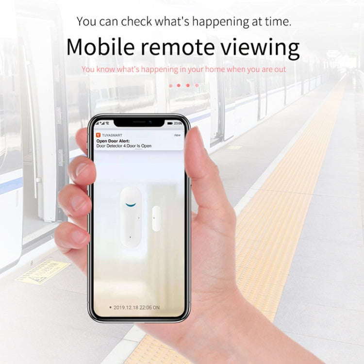Tuya WiFi Door Magnetic Sensor Remote Intelligent Linkage Doors Windows Switch Anti-alarm APP Rem...