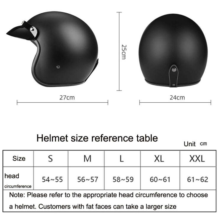 BYB 701 All Seasons Retro Motorcycle Helmet, M, L, XL, XXL