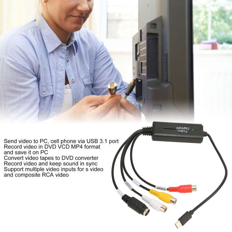 USB-C/Type-C Video Card USB 3.1 Port 1 Channel Converter for Mobile Phone Computer AV Monitor, US...