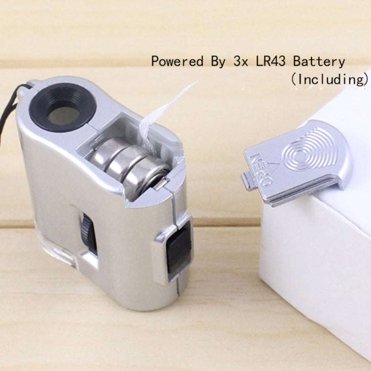 60X Portable Microscope With LED Lamp Jewelry Identification Magnifier With Leather Case Latch Ro...