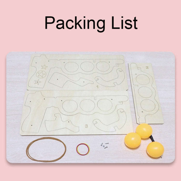 Wooden DIY Table Tennis Elastic Model Children Physical Science Experiment Assembly Toy, Elastic ...