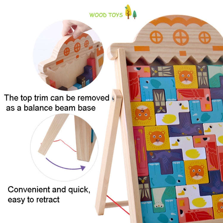 Children Multifunctional Block Puzzle Stacking Building Blocks Board Game Toys, Block Puzzle