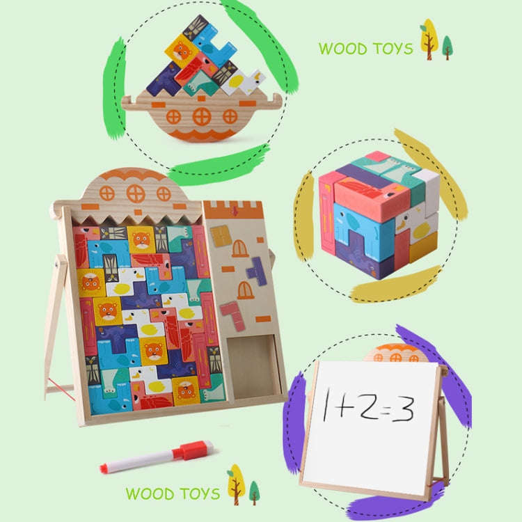 Children Multifunctional Block Puzzle Stacking Building Blocks Board Game Toys, Block Puzzle